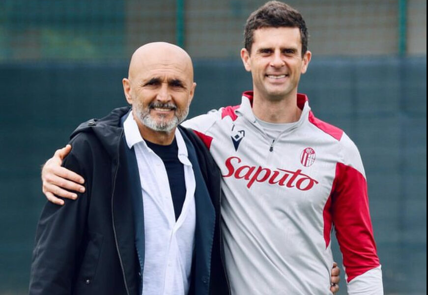 Luciano Spalletti con Thiago Motta a Casteldebole