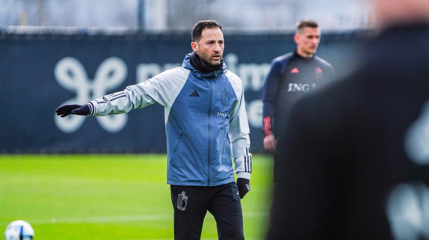 Domenico Tedesco, in allenamento col Belgio