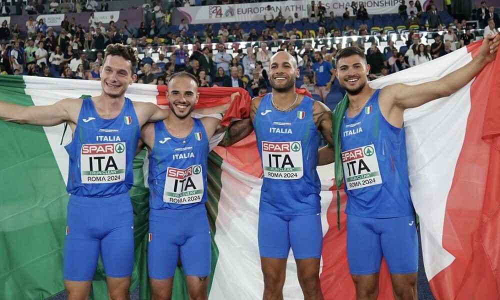 La 4x100 azzurra campione d'Europa