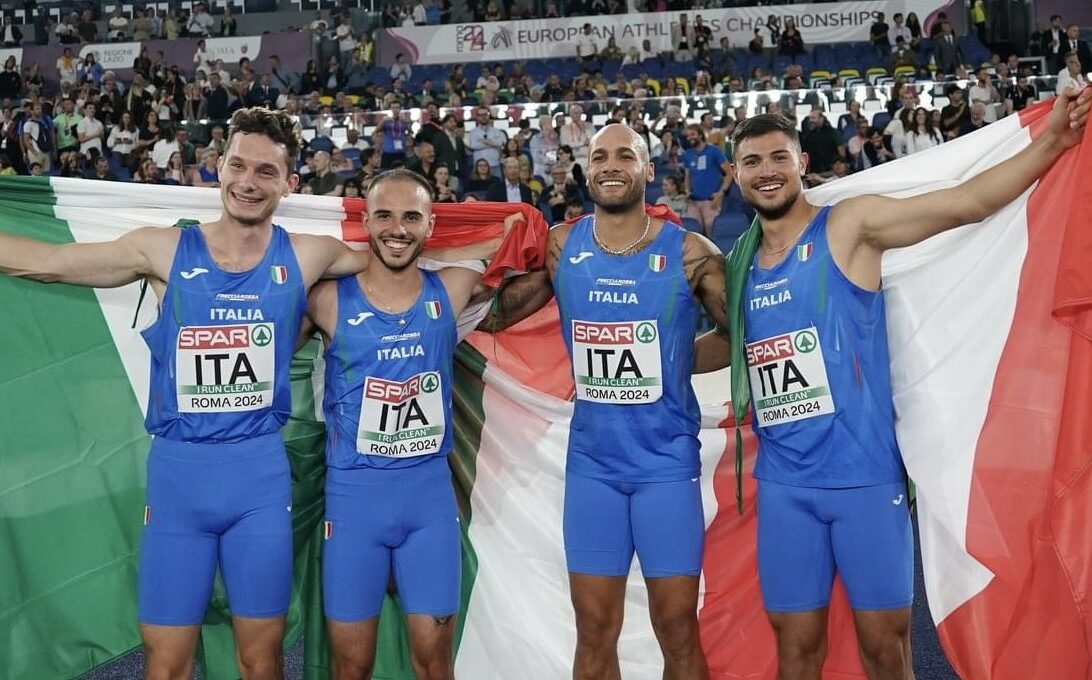 La 4x100 azzurra campione d'Europa