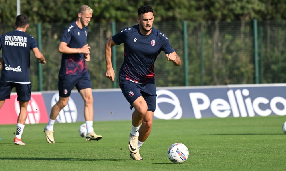 Charalampos Lykogiannis, in allenamento col Bologna