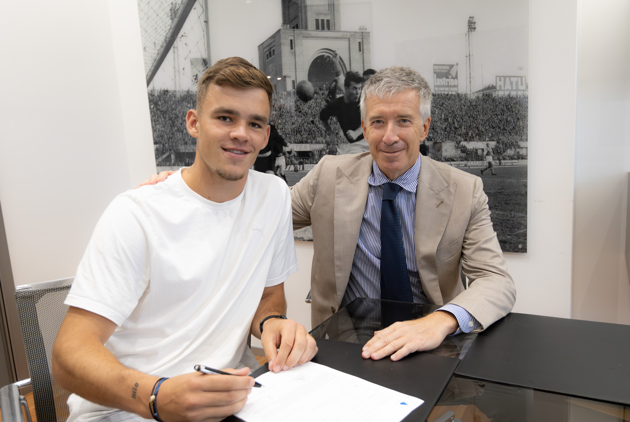 Thijs Dallinga con Fenucci - Bologna FC