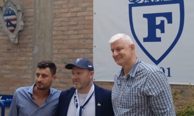 Cagnardi, Alibegovic e Basciano in conferenza stampa di presentazione del coach
