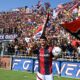 Riccardo Orsolini festeggia la tripletta in Bologna-Empoli (© Bologna FC 1909)