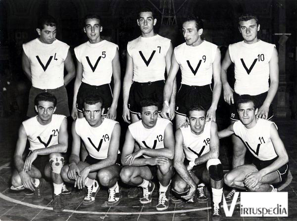 La Virtus 1950/51. In quella stagione sconfisse la Stella Rossa