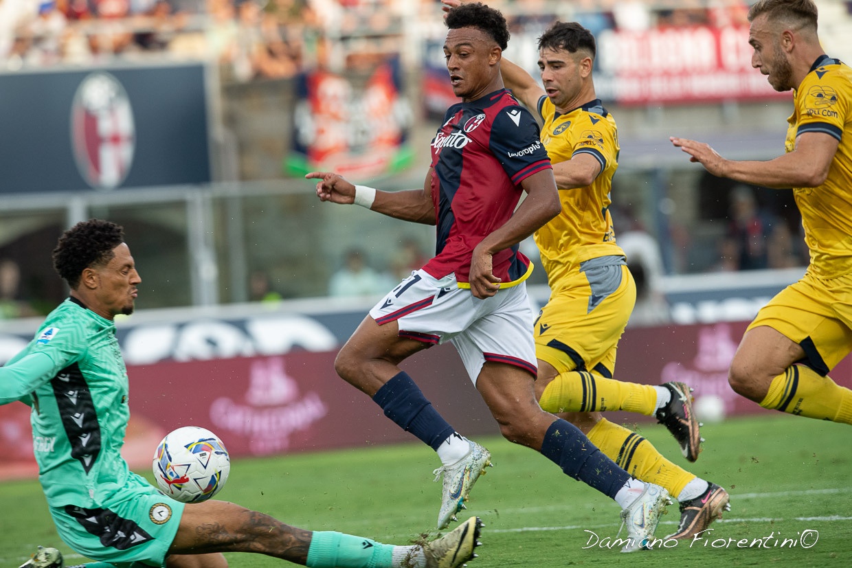 Ndoye al tiro in Bologna-Udinese 1-1 (18/8/2024)