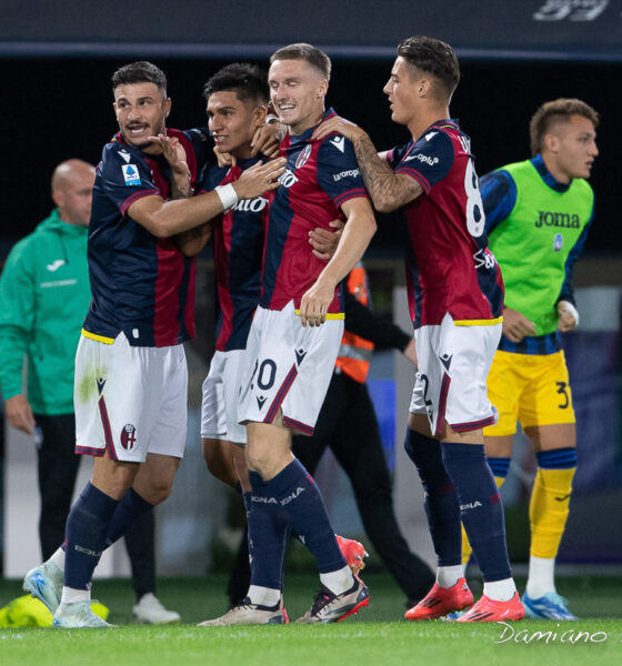 Festeggiamento Castro Bologna-Atalanta 2024