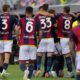 L’esultanza del Bologna per il vantaggio sull’Empoli