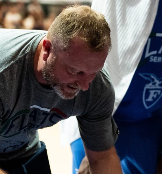 Coach Devis Cagnardi nel post partita di Rimini-Fortitudo