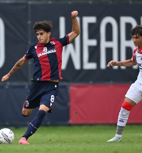 Luca Lai in azione contro la Cremonese Primavera