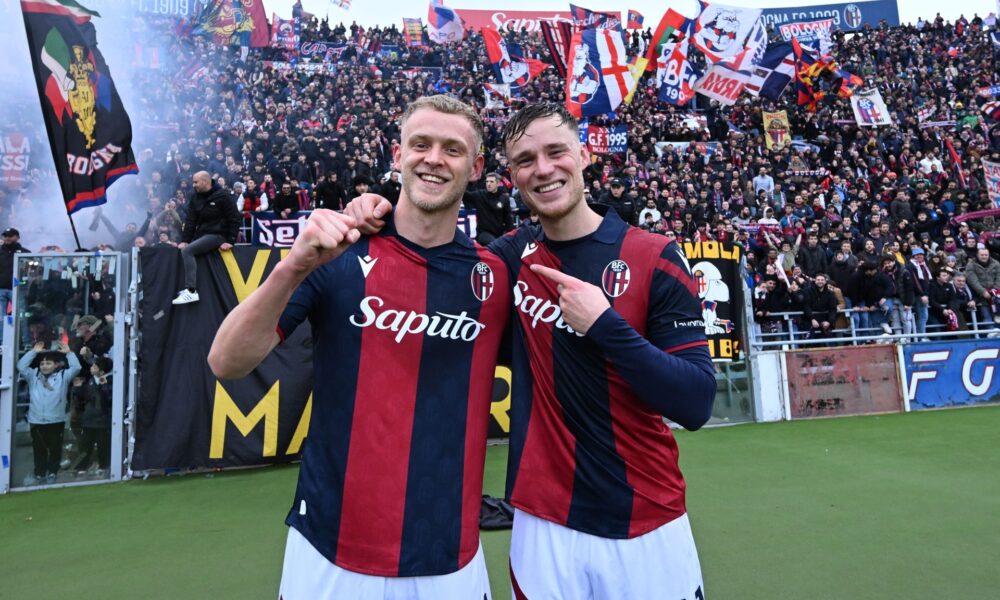 Due goleador del Dall'Ara nel 4 a 0 contro il Lecce (Jens Odgaard e Sam Beukema) ©Bologna Fc 1909