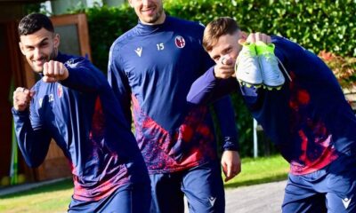 Lykogiannis,Beukema e Casale in allenamento pre Lazio-Bologna