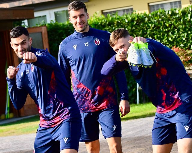 Lykogiannis,Beukema e Casale in allenamento pre Lazio-Bologna