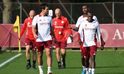 Giallorossi in allenamento