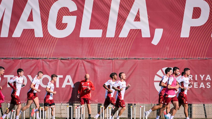 La Roma in allenamento