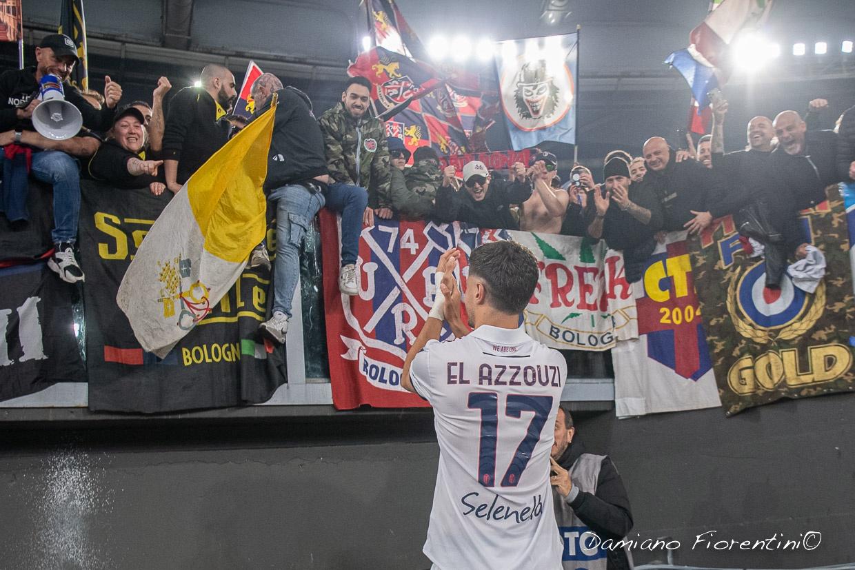 El Azzouzi a fine Roma-Bologna 2023/24