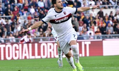 Riccardo Orsolini in Roma-Bologna 2 a 3 (© Bologna FC 1909)