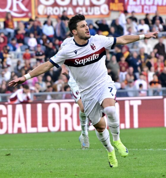 Riccardo Orsolini in Roma-Bologna 2 a 3 (© Bologna FC 1909)