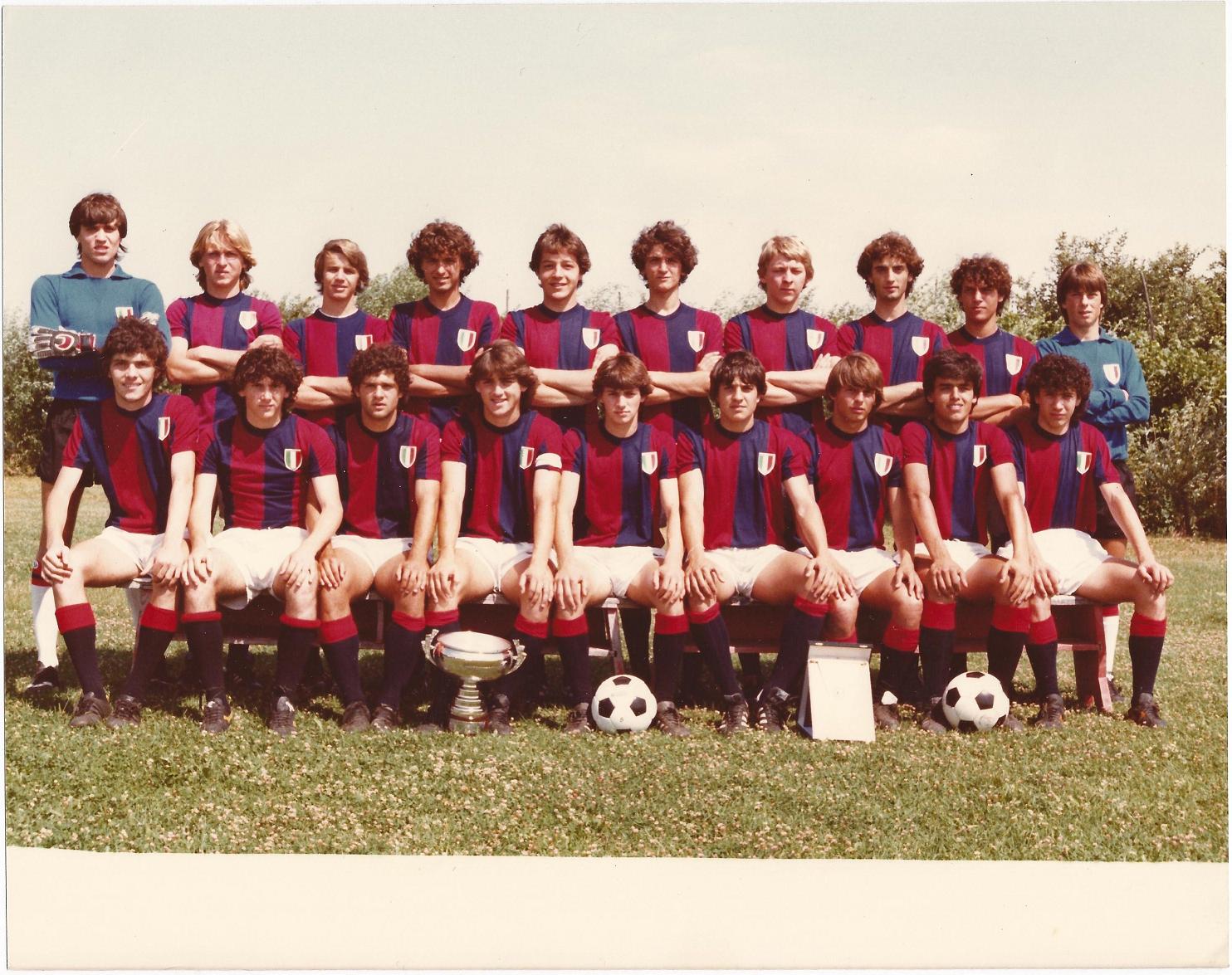 Marco Macina e Roberto Mancini vincono lo Scudetto Allievi nell'anno 1981/82 con il Bologna (©Bologna FC 1909)