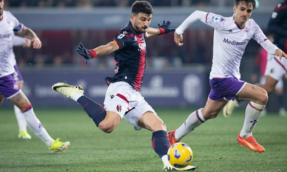 Riccardo Orsolini durante Bologna-Fiorentina (2023/2024)