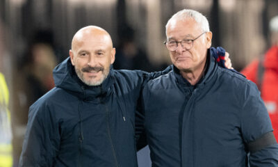 Vincenzo Italiano e Claudio Ranieri in Bologna-Roma (©Damiano Fiorentini)