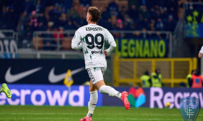 Sebastiano Esposito in gol contro l'Inter a San Siro