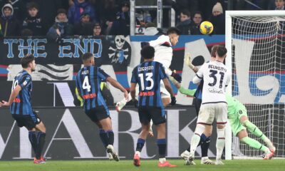 L'incornata vincente di Santiago Castro in Atalanta-Bologna di Coppa Italia (© Lega Serie A) Atalanta Bologna